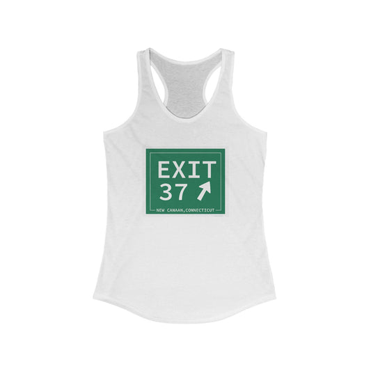 Vintage Exit 37 Merritt Parkway Sign Women's Ideal Racerback Tank Top