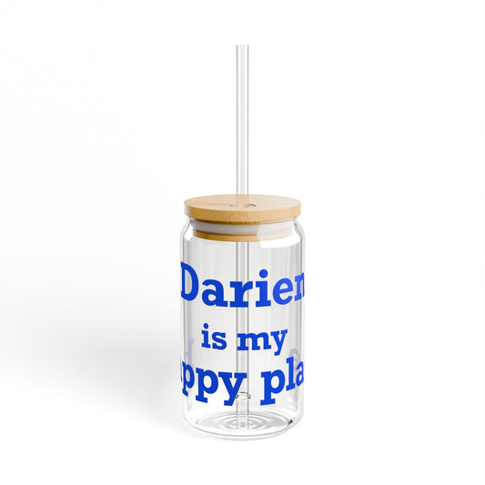 Darien Is My Happy Place Sipper Glass, 16oz