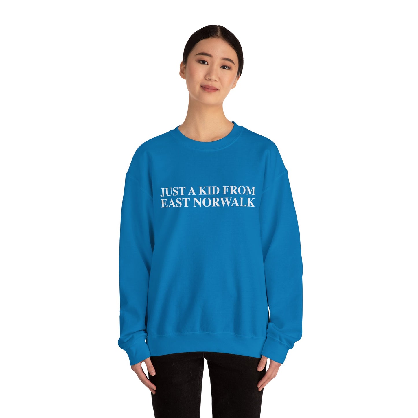 Just a kid from East Norwalk Unisex Heavy Blend™ Crewneck Sweatshirt