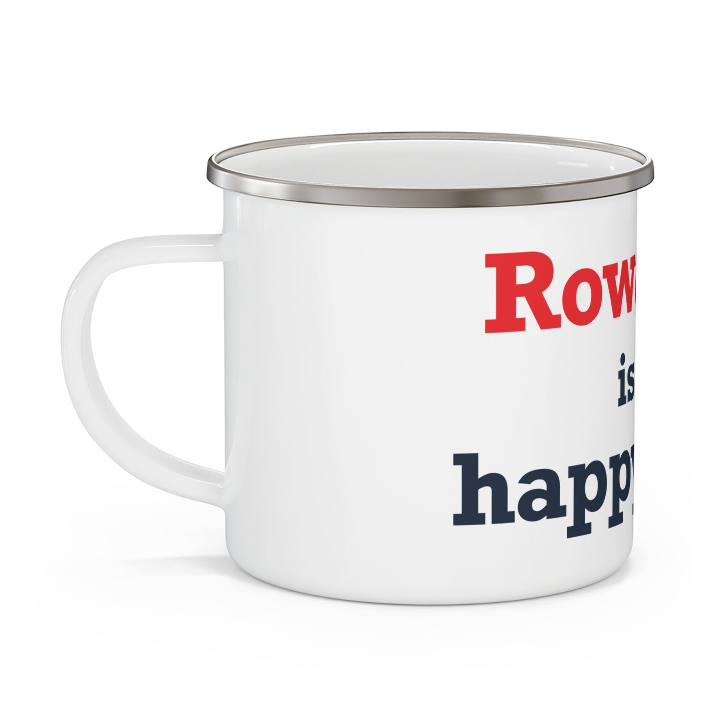 Rowayton is My Happy Place Enamel Camping Mug