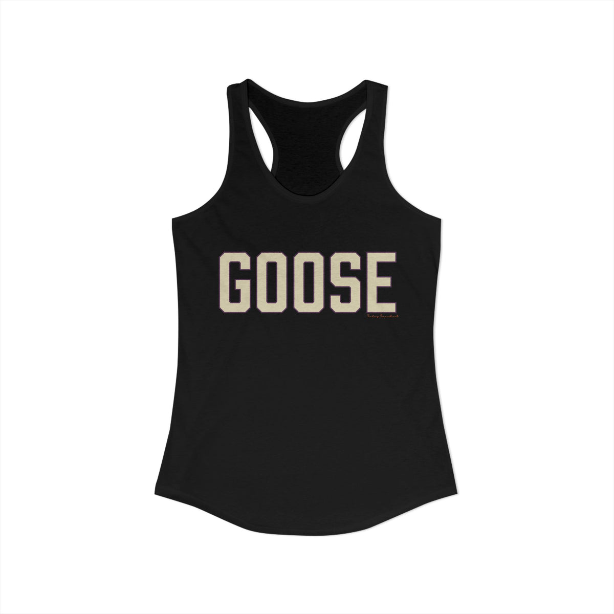 Goose Zip Code - Cream & Purple Women's Ideal Racerback Tank Top