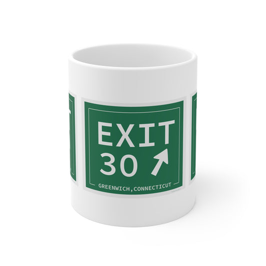 Vintage Exit 30 Merritt Parkway Sign Mug 11oz