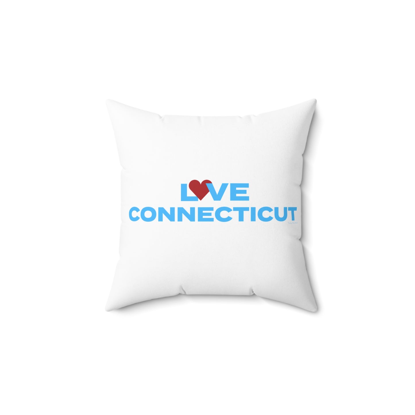 Love Connecticut Spun Polyester Square Pillow
