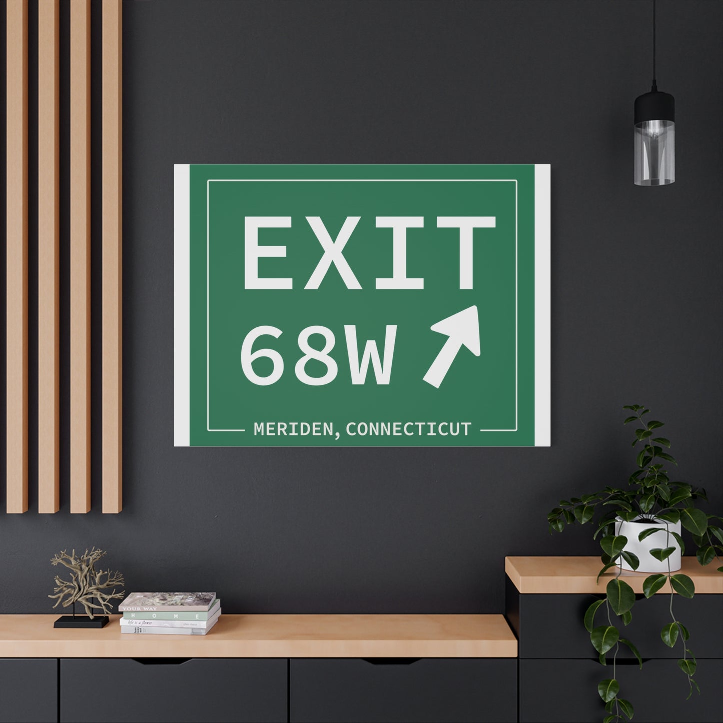 Vintage Exit 68W WCP Sign Matte Canvas, Stretched, 1.25"