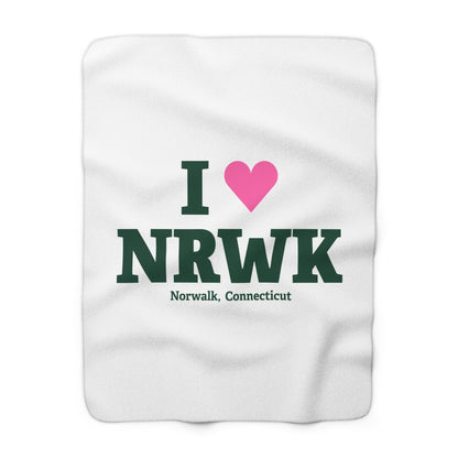 I Heart NRWK Sherpa Fleece Blanket