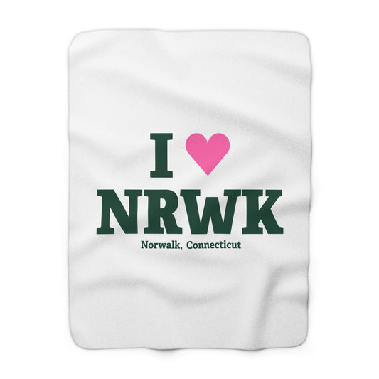 I Heart NRWK Sherpa Fleece Blanket