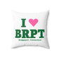 I Heart BRPT Spun Polyester Square Pillow