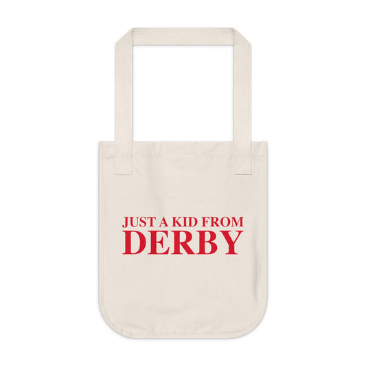 Just a kid from Derby Organic Canvas Tote Bag