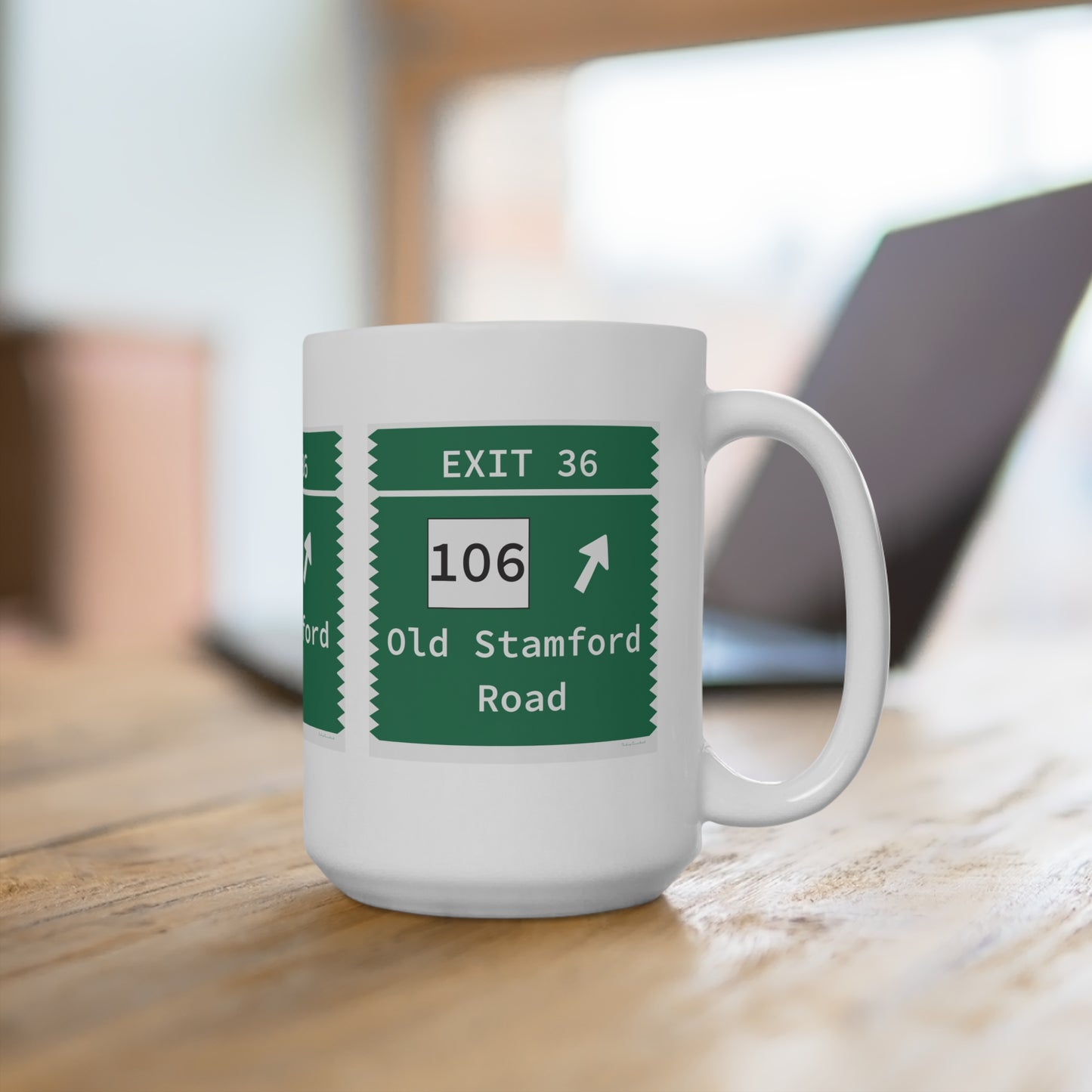 Vintage Merritt Parkway Exit 36 Sign Mug 15oz