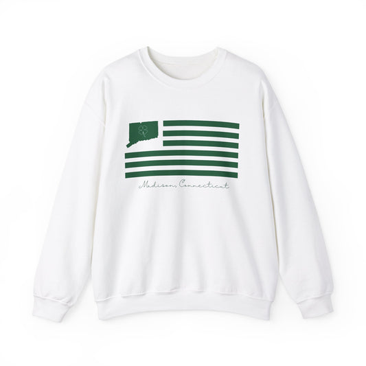 Madison Connecticut St Patrick’s Day Flag Unisex Heavy Blend™ Crewneck Sweatshirt