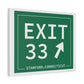 Vintage Exit 33 Merritt Parkway Sign Matte Canvas, Stretched, 1.25"