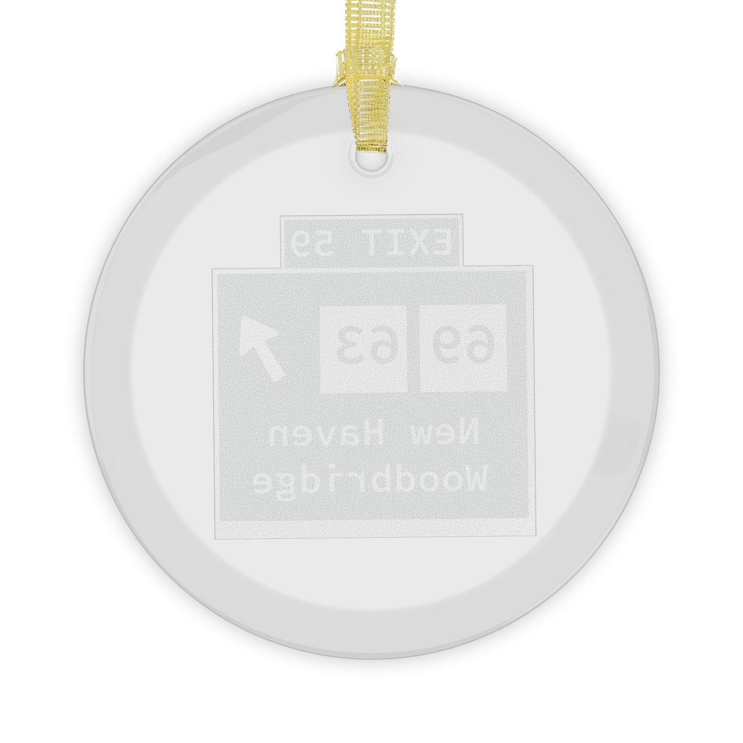 Vintage WCP Exit 59 Sign Glass Ornaments