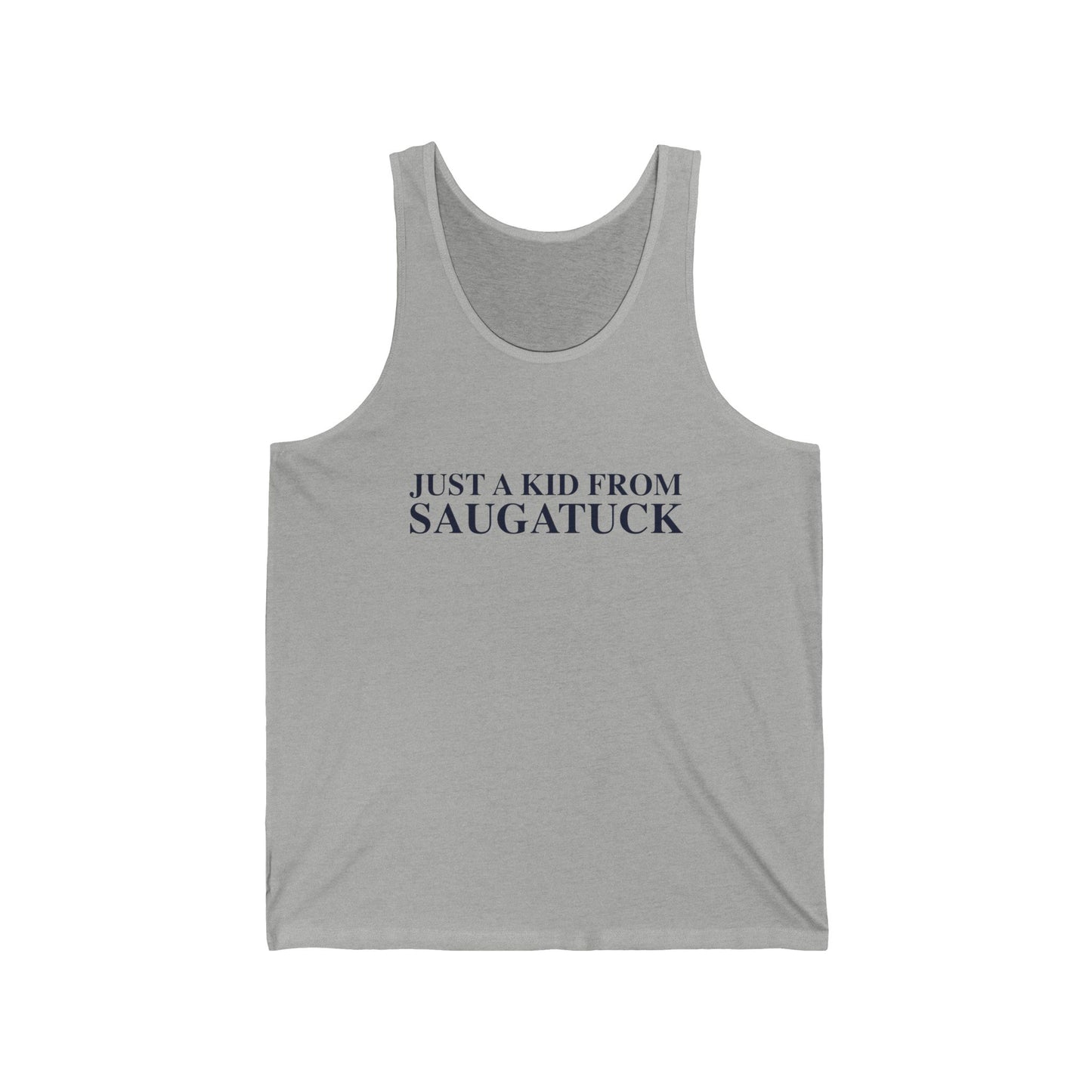 Just a kid from Saugatuck Unisex Jersey Tank Top