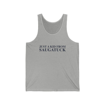 Just a kid from Saugatuck Unisex Jersey Tank Top