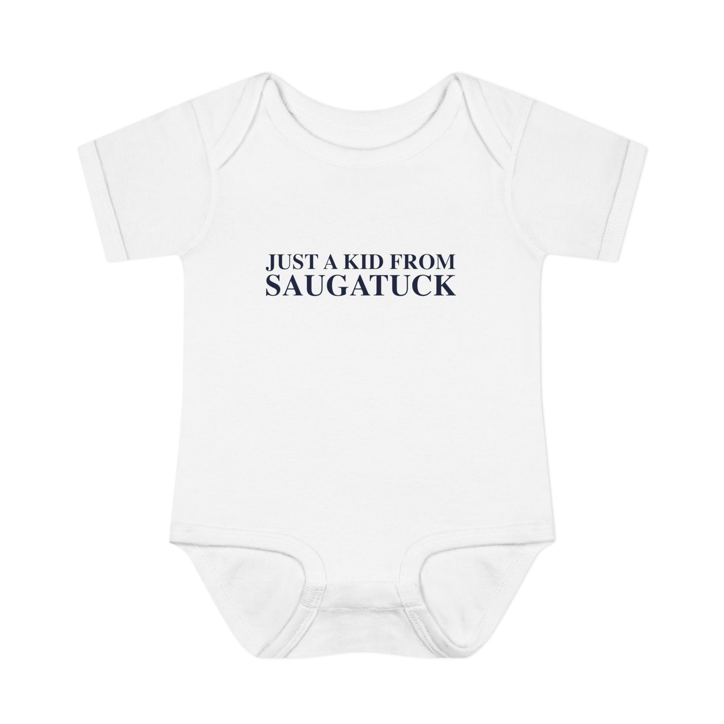 Just a kid from Saugatuck Infant Baby Rib Bodysuit