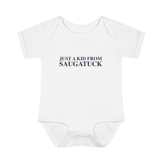 Just a kid from Saugatuck Infant Baby Rib Bodysuit