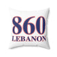860 Lebanon Red, White & Blue Spun Polyester Square Pillow