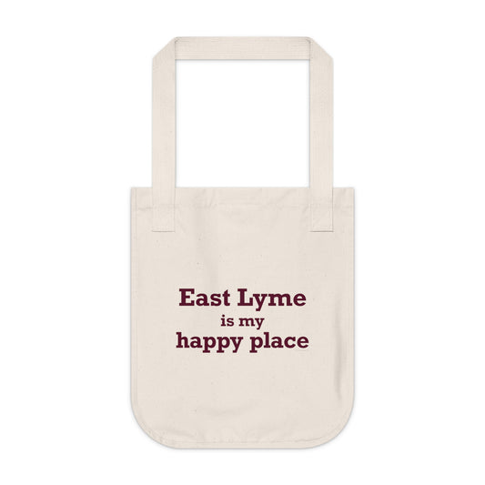 East Lyme is My Happy Place Organic Canvas Tote Bag