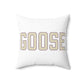 Goose Zip Code Cream & Purple Spun Polyester Square Pillow