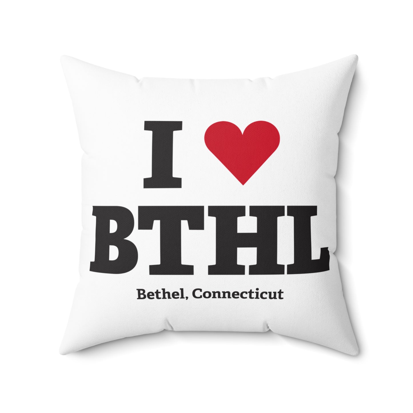 I Heart BTHL Spun Polyester Square Pillow