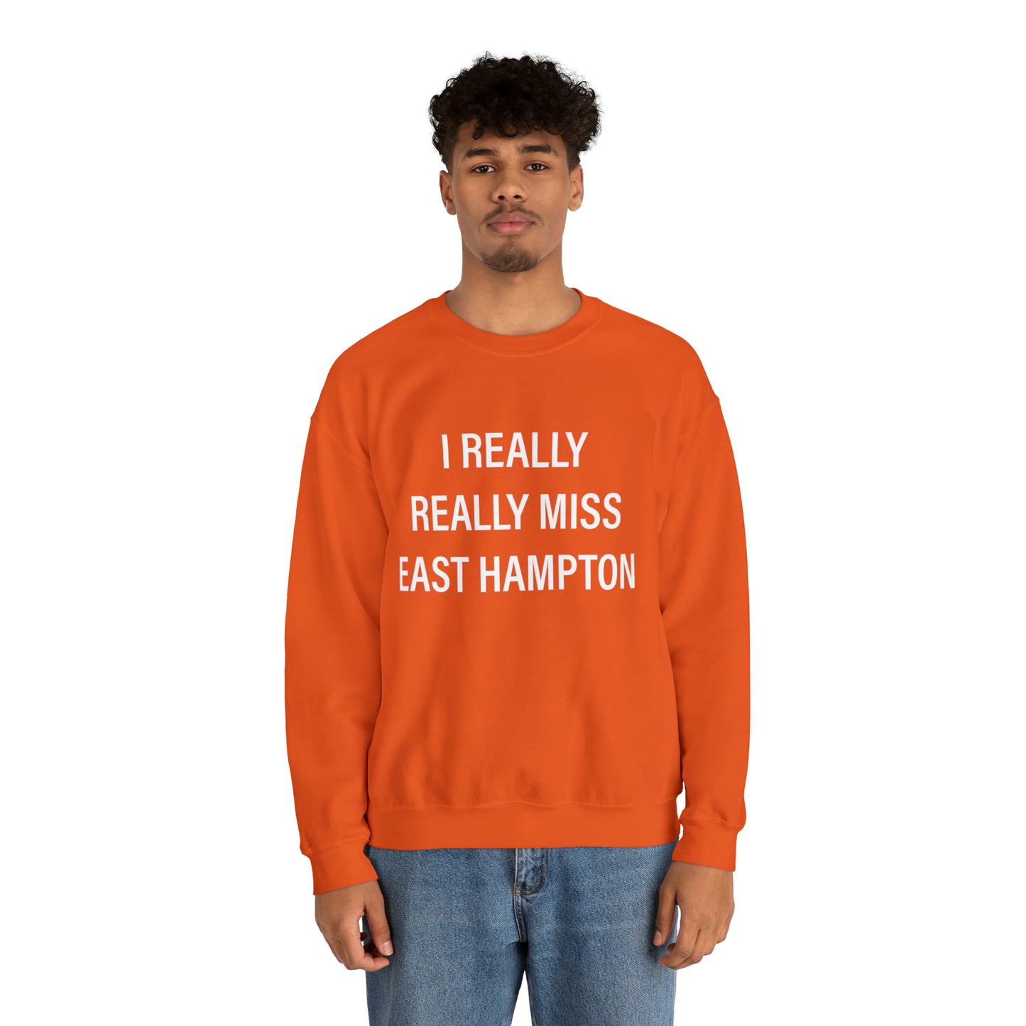 I Really Really Miss East Hampton (white) Unisex Heavy Blend™ Crewneck Sweatshirt