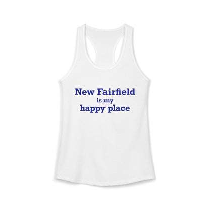 New Fairfield Is My Happy Place Women's Ideal Racerback Tank