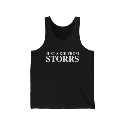 Just a kid from Storrs Unisex Jersey Tank Top