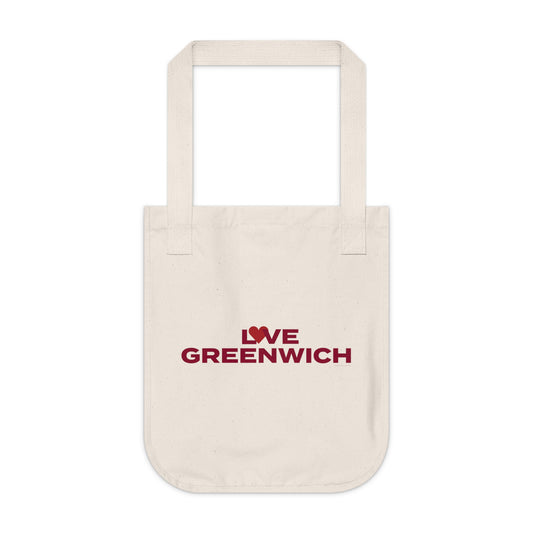 Love Greenwich Organic Canvas Tote Bag