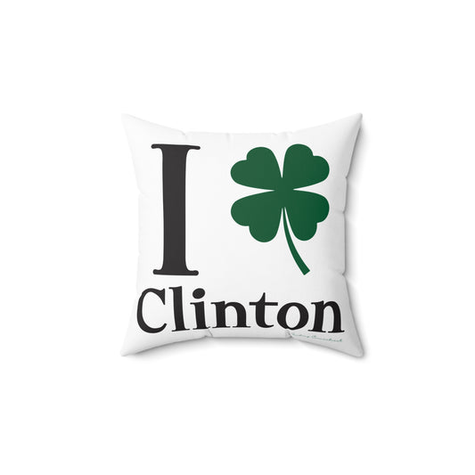 I Clover Clinton Spun Polyester Square Pillow