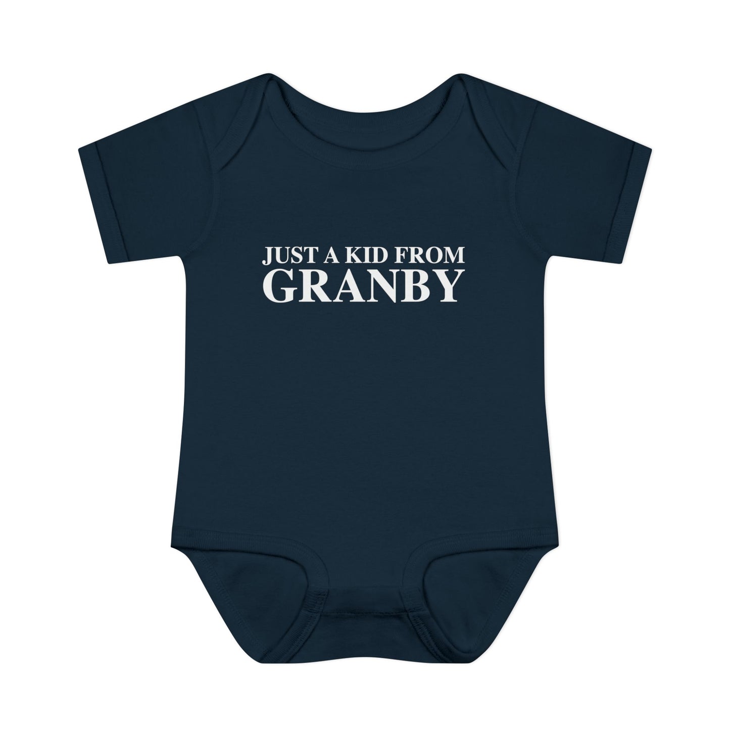 Just a kid from Granby Infant Baby Rib Bodysuit