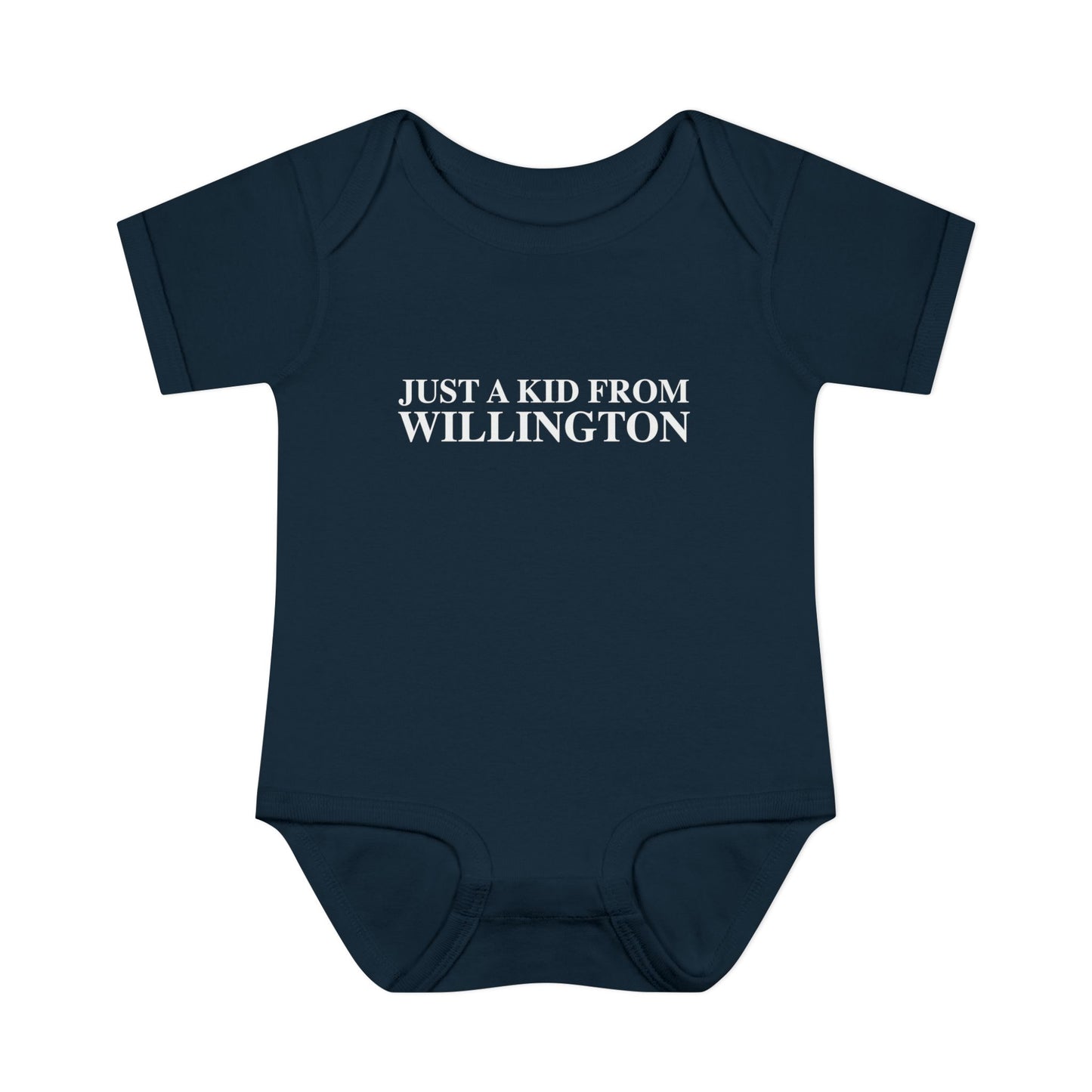 Just a kid from Willington Infant Baby Rib Bodysuit