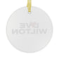 Love Wilton Glass Ornaments