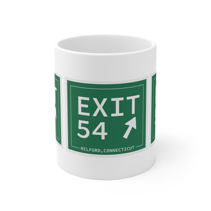 Vintage Exit 54 Merritt Parkway Sign Mug 11oz