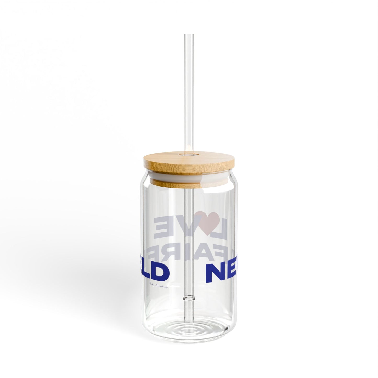 Love New Fairfield Glass Can with Straw and Lid, 16oz