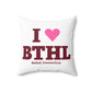 I Heart BTHL Spun Polyester Square Pillow