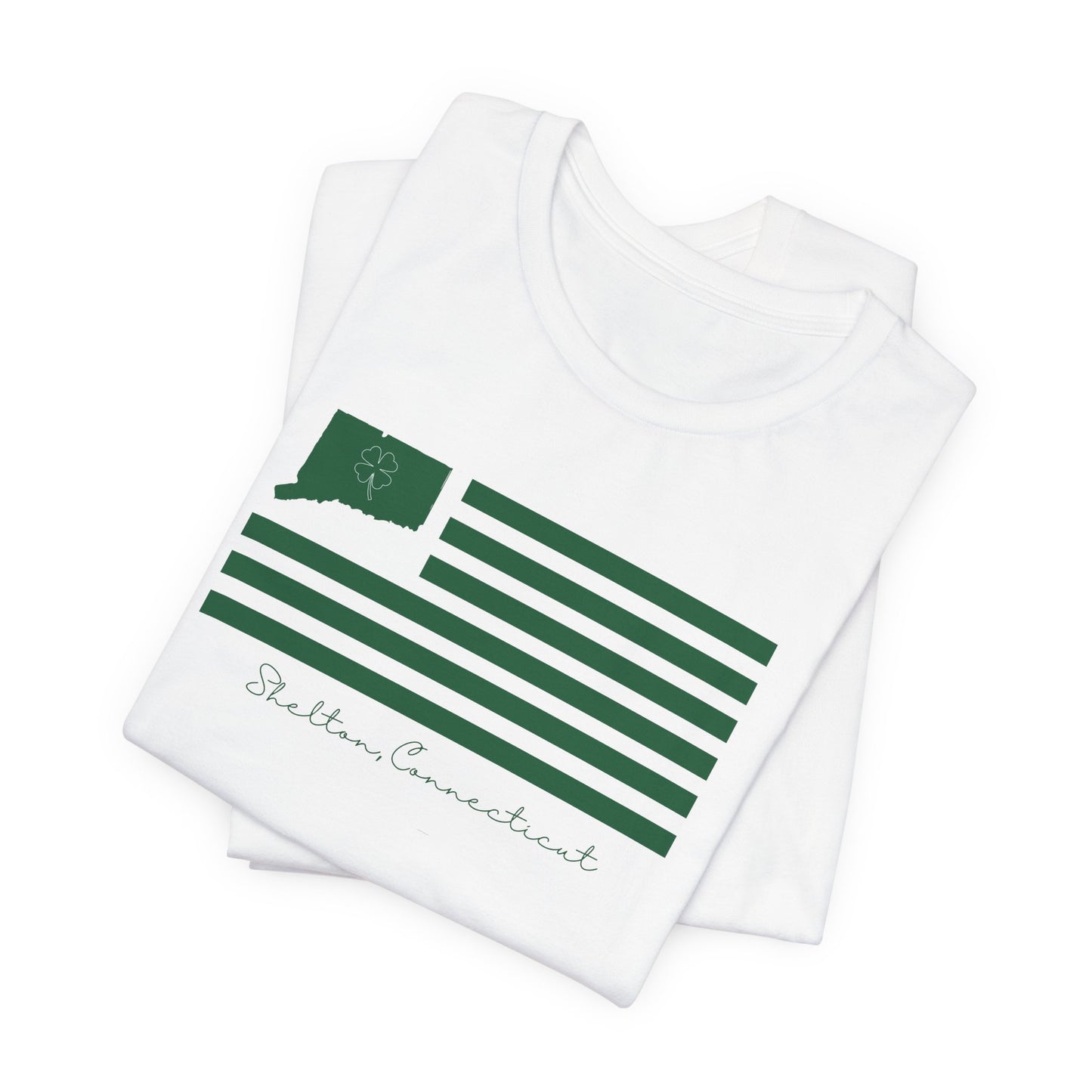 Shelton Connecticut St Patrick’s Day Flag Unisex Jersey Short Sleeve T-Shirt