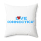 Love Connecticut Spun Polyester Square Pillow