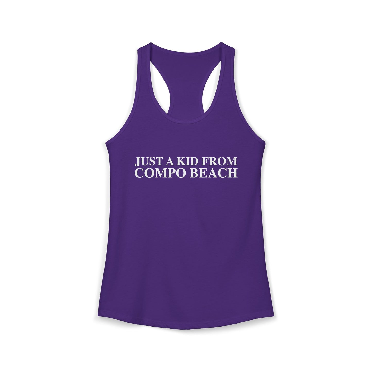 Just a kid from Compo Beach Women's Ideal Racerback Tank Top