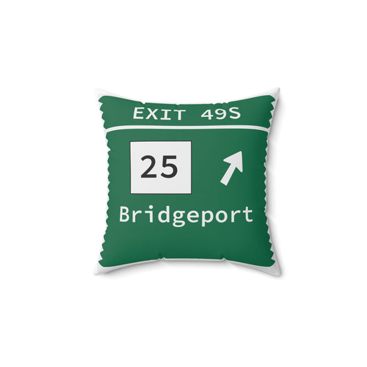 Vintage Merritt Parkway Exit 49S Sign Spun Polyester Square Pillow