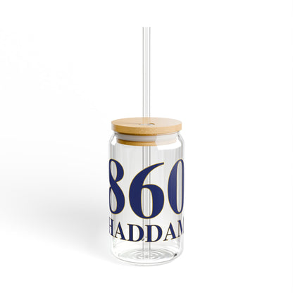860 Haddam Glass Can with Straw and Lid, 16oz