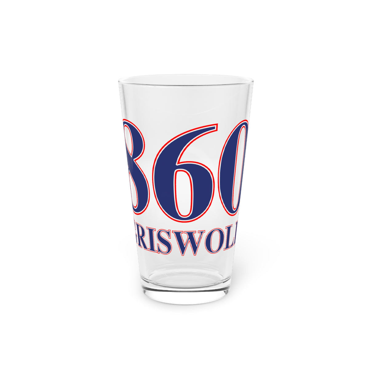 860 Griswold Red, White & Blue Pint Glass, 16oz