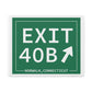 Vintage Exit 40B Merritt Parkway Sign Matte Canvas, Stretched, 1.25"
