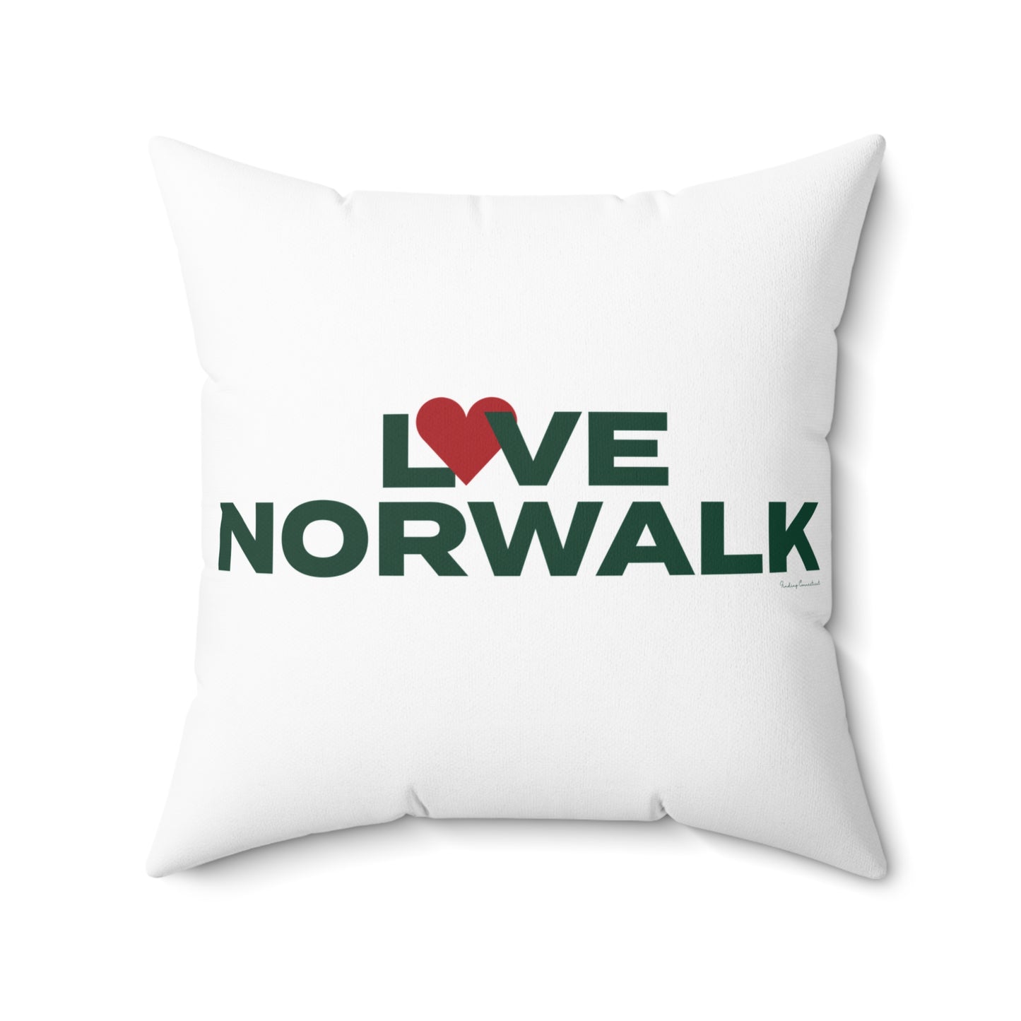 Love Norwalk Spun Polyester Square Pillow
