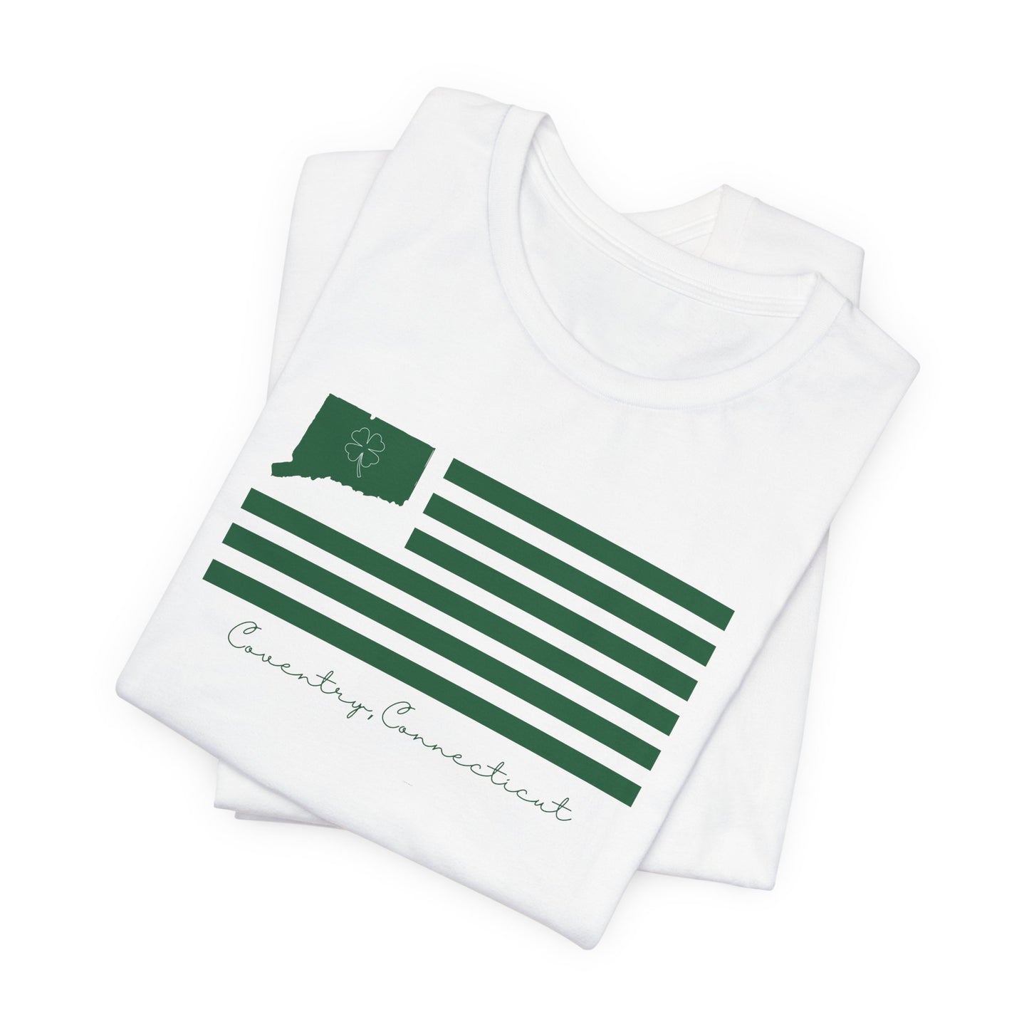 Coventry Connecticut St. Patrick’s Day Flag Unisex Jersey Short Sleeve T-Shirt