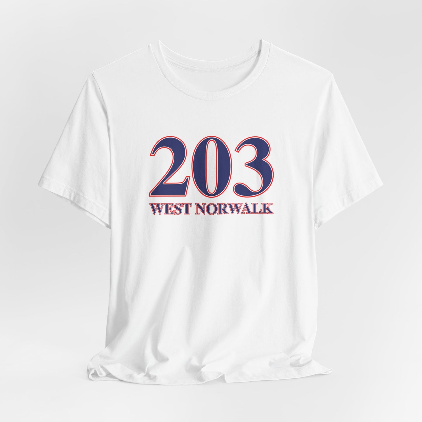 203 West Norwalk, Red, White & Blue Unisex Jersey Short Sleeve T-Shirt