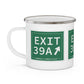 Vintage Exit 39A Merritt Parkway Sign Enamel Camping Mug
