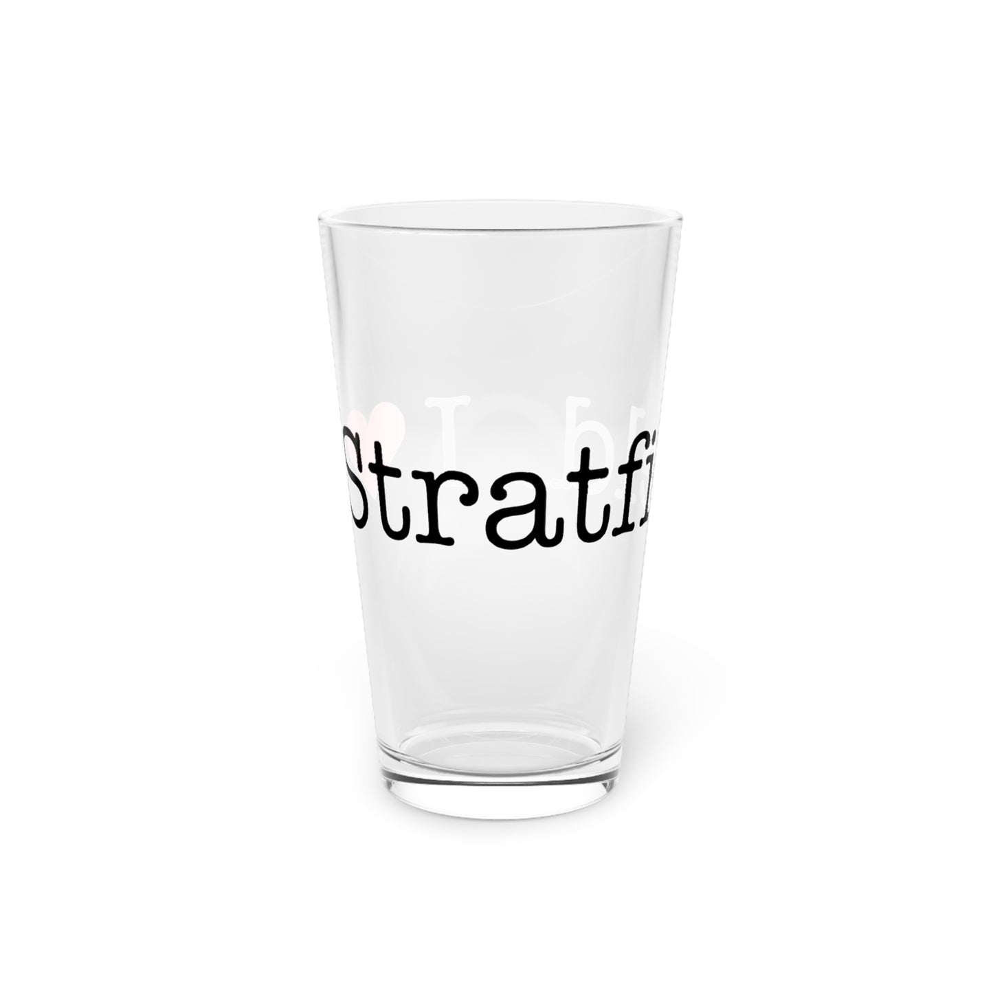 I Heart Stratfield. Pint Glass, 16oz