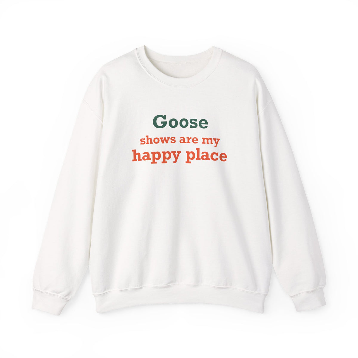 Goose Shows Are My Happy Place - Orange & Green Unisex Heavy Blend™ Crewneck Sweatshirt