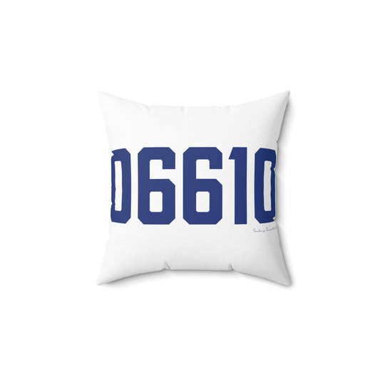 06610  Bridgeport Connecticut Zip Code Spun Polyester Square Pillow