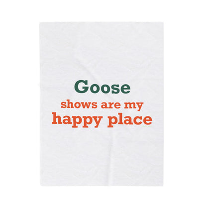 Goose Shows Are My Happy Place  - Orange & Green Velveteen Plush Blanket